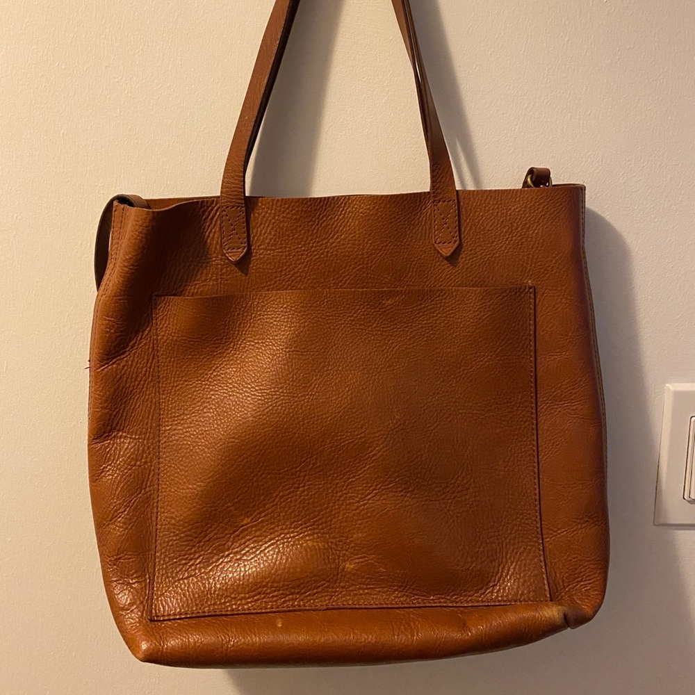 Madewell Medium Transport English Saddle Tote